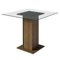 Mesa de Comedor Cuadrada Tapa de Vidrio Marrón 5332A Madesa