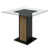 Mesa De Comedor Madesa Cuadrado con Tapa de Vidrio 5332A Negro/Marrón