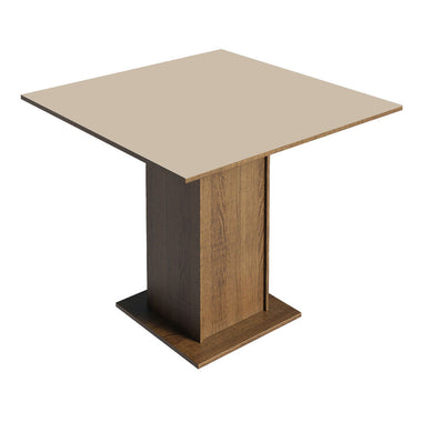 Mesa de Comedor Cuadrada Tapa de Madera 90 cm Marrón/Crema Madesa
