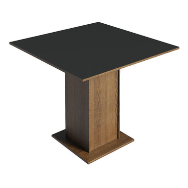Mesa de Comedor Cuadrada Tapa de Madera 90 cm Marrón/Negro Madesa