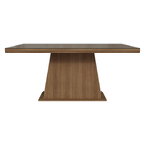 Mesa de Comedor Rectangular Tapa con Borde Biselado y Vidrio Sobrepuesto Marrón 5364 Madesa