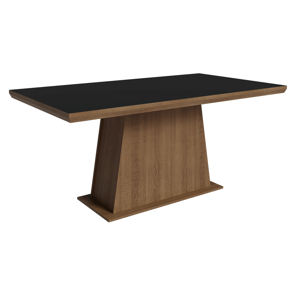 Mesa de Comedor Rectangular Tapa con Borde Biselado Marrón/Negro 5364 Madesa
