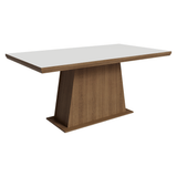 Mesa de Comedor Rectangular Tapa con Borde Biselado Marrón/Blanco 5364 Madesa