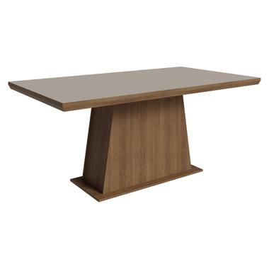 Mesa de Comedor Rectangular Tapa con Borde Biselado 160 cm Marrón/Crema Madesa
