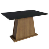 Mesa De Comedor Rectangular con Tapa de Madera Marrón/Negro 5365 Madesa