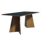Mesa de Comedor Rectangular con Tapa de Madera Marrón/Negro 5388
