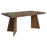 Mesa de Comedor Rectangular Tapa con Borde Biselado y Vidrio Sobrepuesto Marrón 5389 Madesa