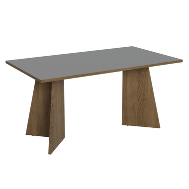 Mesa de Comedor Rectangular Tapa de Madera 160 cm Marrón/Gris Madesa