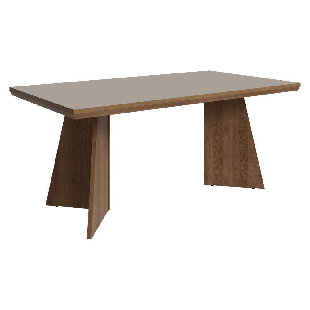 Mesa de Comedor Rectangular Tapa con Borde Biselado Marrón/Crema 5389 Madesa