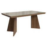 Mesa de Comedor Rectangular Tapa con Borde Biselado y Vidrio Sobrepuesto Marrón/Crema 5389 Madesa