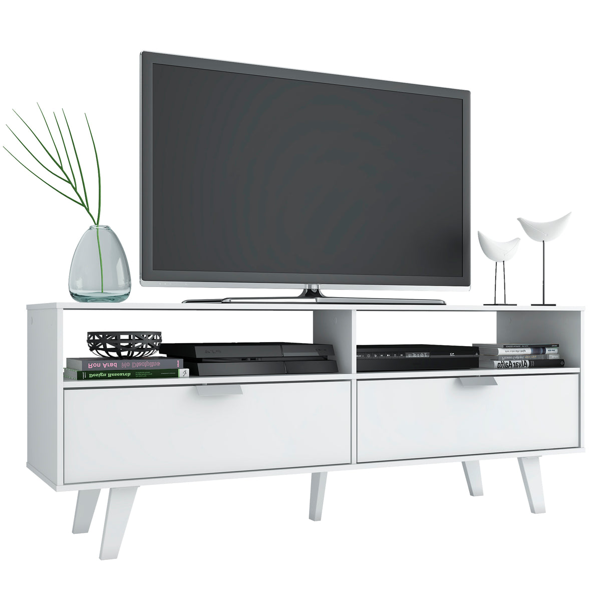 Rack para TV hasta 55 Pulgadas Oslo con 2 Puertas Blanco