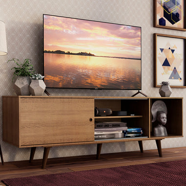 Rack para TV hasta 65 Pulgadas 160 cm 1 Puerta con Patas Marrón Dubai Madesa