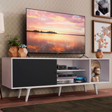 Rack Madesa Dubai para TV hasta 65 Pulgadas con Patas Blanco/Negro 7309