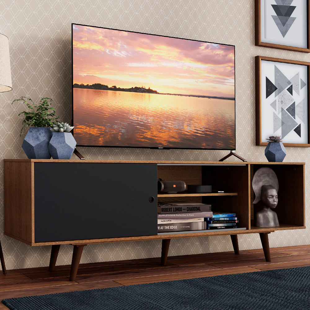 Rack para TV hasta 65 Pulgadas con Patas Marrón/Negro Dubai