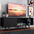 Rack para TV hasta 65 Pulgadas 160 cm con Patas Dubai Negro/Marrón Madesa