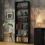 Biblioteca Organizador Madesa 6908 con 6 Nichos Negro