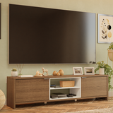 Rack para TV hasta 80 pulgadas 180 cm 2 Puertas Linz Marrón/Blanco