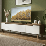 Rack para TV hasta 75 Pulgadas 180 cm 2 Puertas 1 Cajón Marrón/Blanco Dune Madesa