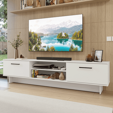 Rack para TV hasta 80 Pulgadas 218 cm 2 Puertas Blanco Agata Madesa