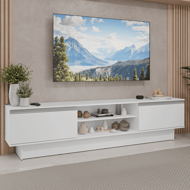 Rack para TV hasta 80 Pulgadas 218 cm 2 Puertas Blanco Glamy Madesa
