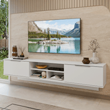 Rack Flotante para TV hasta 80 Pulgadas 218 cm 2 Puertas Blanco Stella Madesa