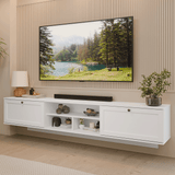 Rack Flotante para TV hasta 80 Pulgadas 218 cm 2 Puertas Blanco Vik Madesa