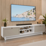 Rack para TV hasta 80 Pulgadas 218 cm 2 Puertas Blanco/Crema Vik Madesa