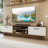 Rack para TV hasta 80 Pulgadas 218 cm 2 Puertas Marrón/Blanco Agata Madesa