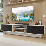 Rack para TV hasta 80 Pulgadas 218 cm 2 Puertas Blanco/Negro Agata Madesa