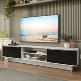 Rack para TV hasta 80 Pulgadas 218 cm 2 Puertas Blanco/Negro Lux Madesa