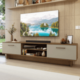 Rack para TV hasta 80 Pulgadas 218 cm 2 Puertas Marrón/Crema Agata Madesa