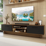 Rack para TV hasta 80 Pulgadas 218 cm 2 Puertas Marrón/Negro Agata Madesa