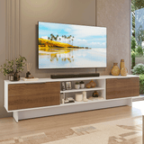 Rack para TV hasta 80 Pulgadas 218 cm 2 Puertas Blanco/Marrón Stella Madesa