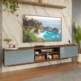Rack Flotante para TV hasta 80 Pulgadas 218 cm 2 Puertas Marrón/Gris Lux Madesa