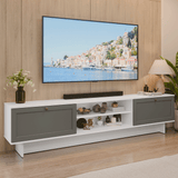 Rack para TV hasta 80 Pulgadas 218 cm 2 Puertas Blanco/Gris Vik Madesa