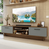 Rack para TV hasta 80 Pulgadas 218 cm 2 Puertas Marrón/Gris Agata Madesa