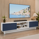 Rack para TV hasta 80 Pulgadas 218 cm 2 Puertas Blanco/Azul Vik Madesa