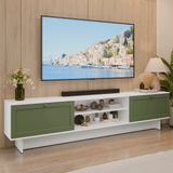 Rack para TV hasta 80 Pulgadas 218 cm 2 Puertas Blanco/Verde Vik Madesa