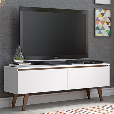 Rack para TV hasta 55 Pulgadas 136 cm 2 Puertas Le Mans Marrón/Blanco Madesa