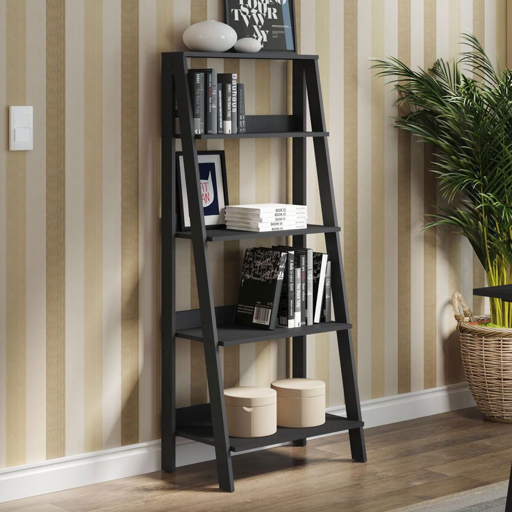 Mueble Biblioteca Librero con 4 Niveles Negro