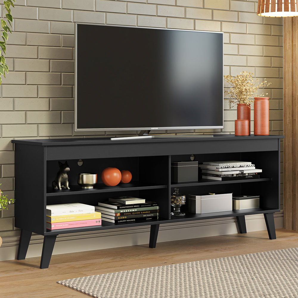 Rack para TV hasta 65 Pulgadas con Patas Negro Turim Madesa