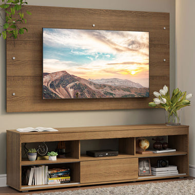 Rack con Panel de TV hasta 65 Pulgadas 160 cm Marrón Orlando Madesa