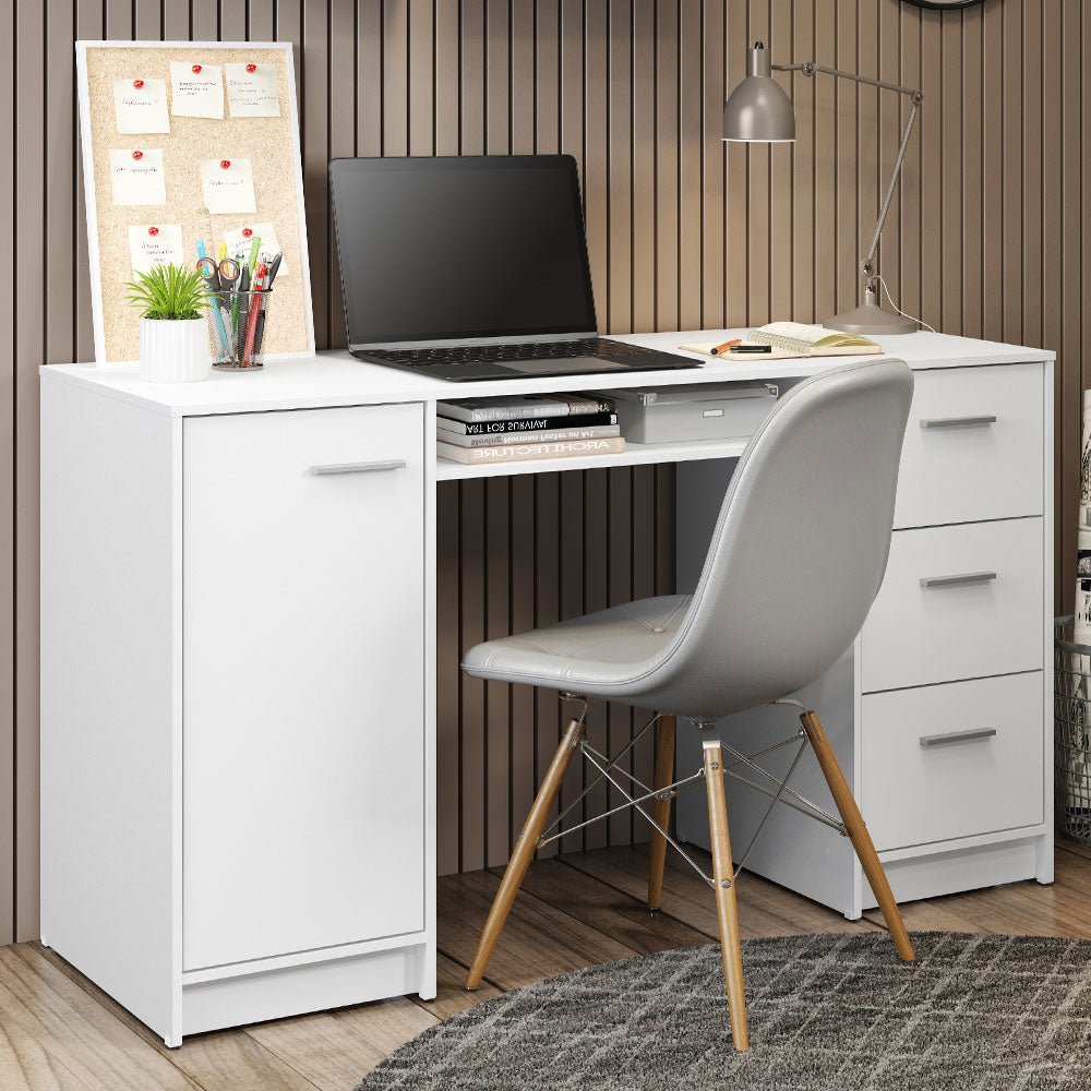Escritorio para PC Alaska 3 Cajones 1 Puerta Blanco