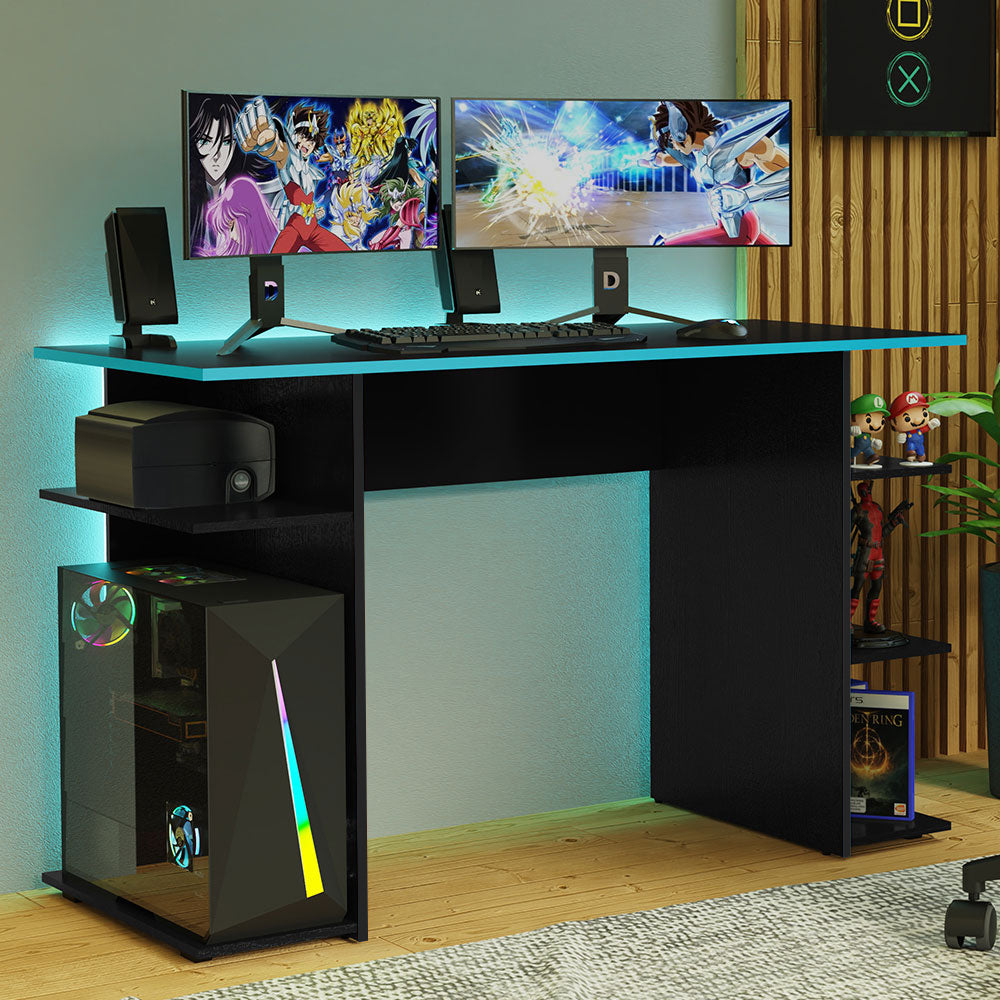 Escritorio Gamer 120 cm Negro/Azul Madesa