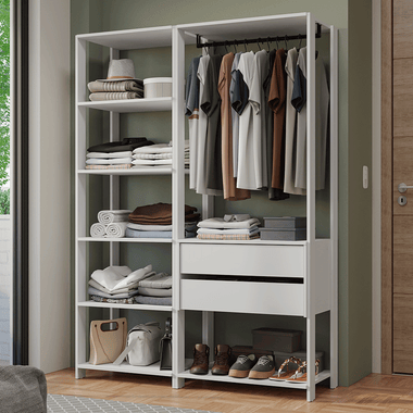 Placard Abierto 129 cm 2 Cajones Blanco Valencia Madesa