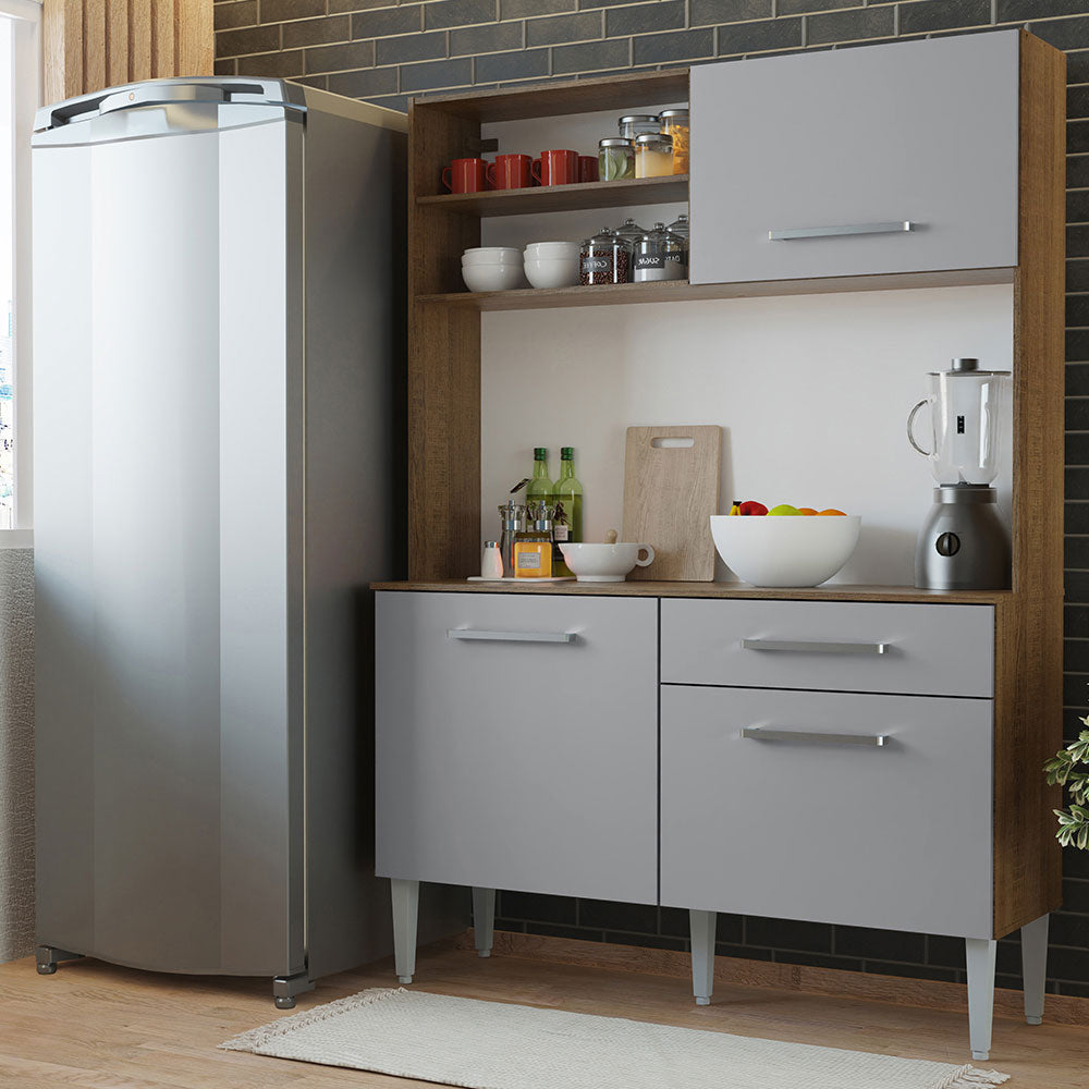Combo completo de Cocina 120cm Marrón/Gris Life
