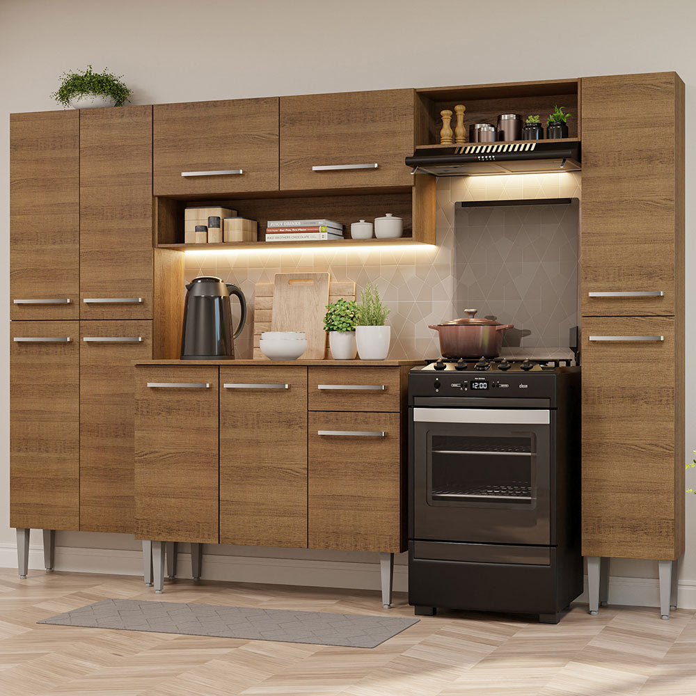Combo completo de Cocina Emilly Hit 261cm Marrón