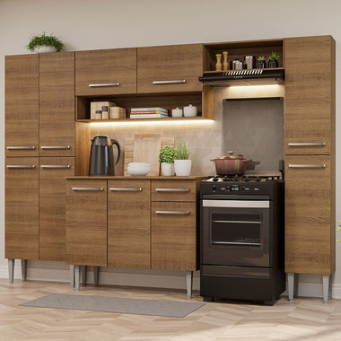 Combo completo de Cocina 261 cm Marrón Emilly Madesa