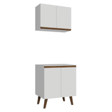Kit de Cocina con Alacena y Mueble Bajo 70 cm Blanco Pieta Madesa