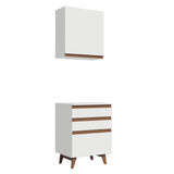 Kit Reims 60 cm con Alacena y Bajo Mesada con 3 Cajones Blanco